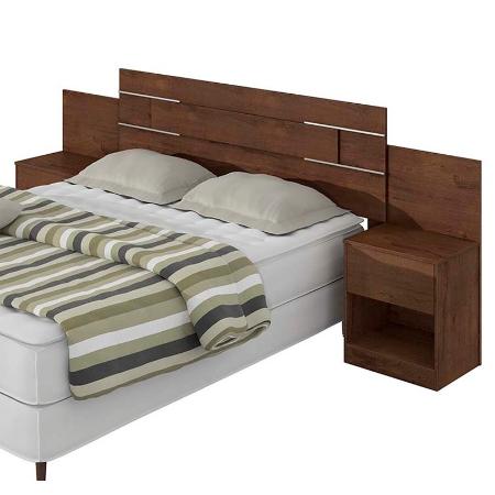 Respaldo de Cama Lopas Rimini Con Mesa De Luz Varios Colores